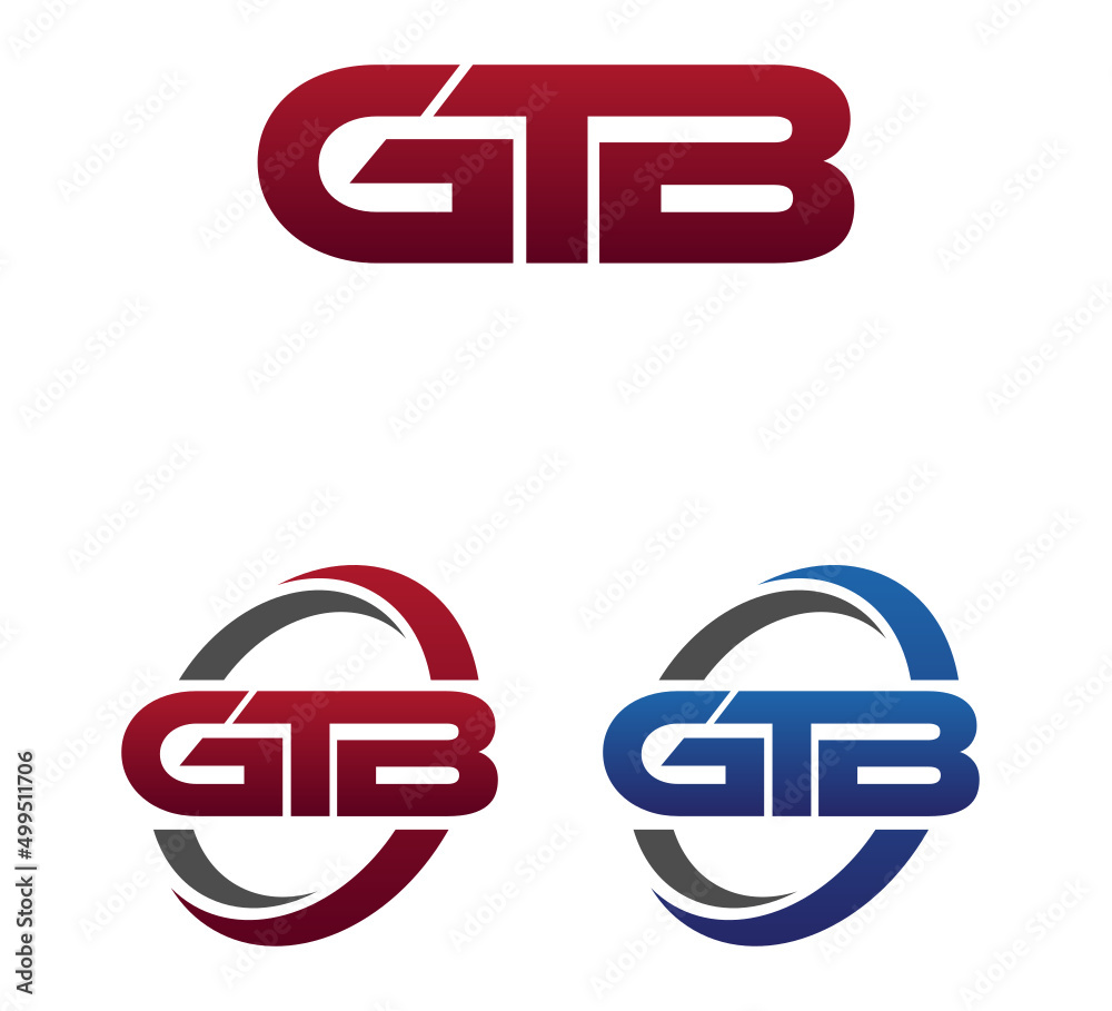 Vector Modern 3 Letters Initial logo Vector Swoosh Red Blue GTB Vector Modern 3 Letters Initial logo Vector Swoosh Red Blue GTB