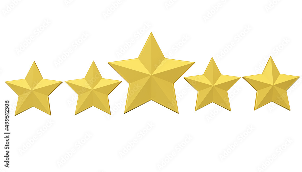 Three stars on white background, 3d rendering Three stars on white background, 3d rendering