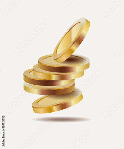 Shiny realistic gold coins, great for promotion banner or game background.