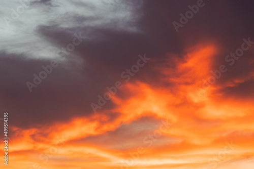 A beautiful orange sky at sunrise time. © AlexandraDaryl