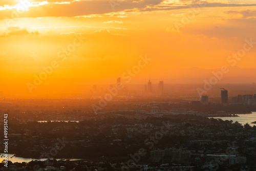 Parramatta skyline under the sunset light.