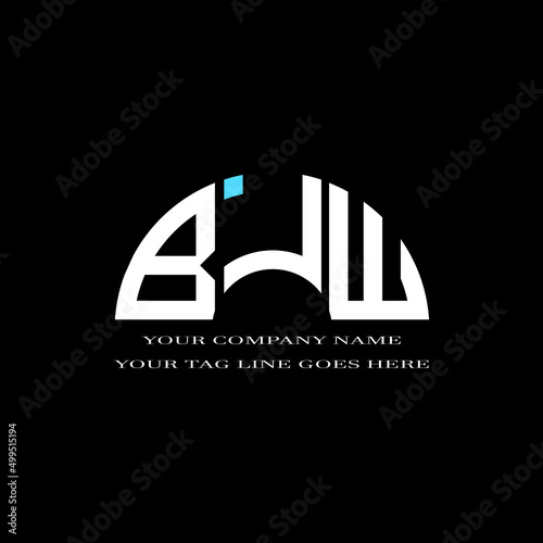 BLW letter logo creative design with vector graphic