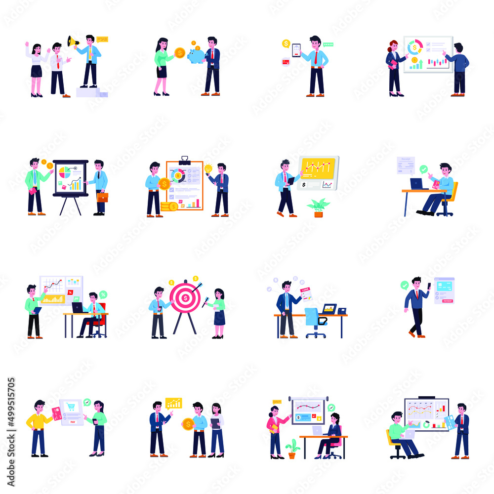 Business and Finance Flat Illustrations