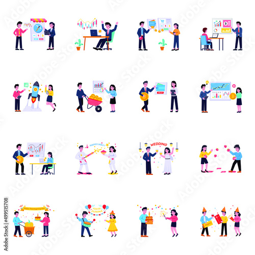 Business and Event Flat Illustrations 