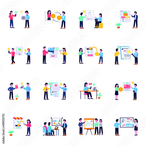 Finance and Business Management Flat Illustrations 