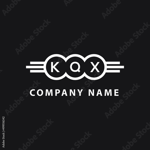 KQX letter logo design on black background. KQX creative initials letter logo concept. KQX letter design. 