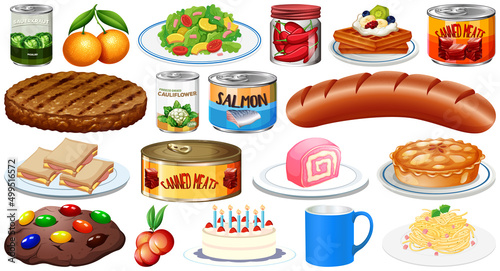 Set of different foods