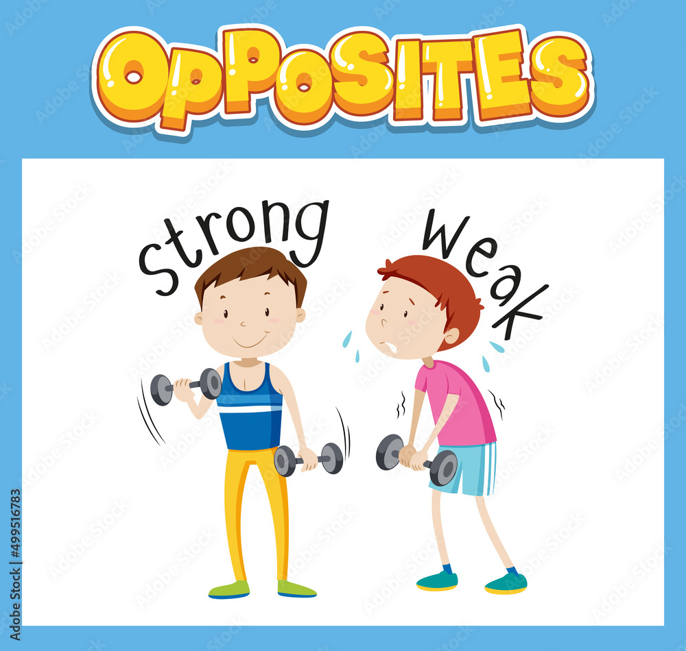 Opposite English words with strong and weak Opposite English words with strong and weak