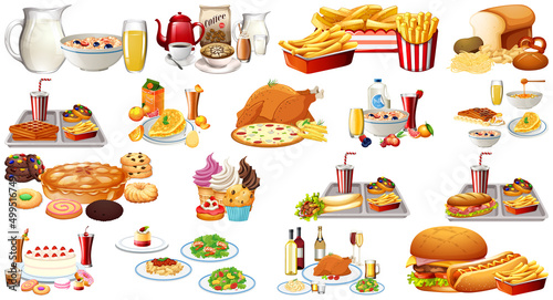 Foods and beverages set