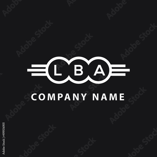 LBA  letter logo design on black background. LBA   creative initials letter logo concept. LBA  letter design.
 photo