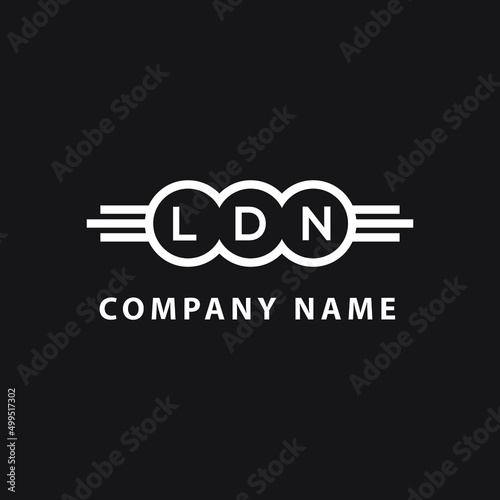 LDN letter logo design on black background. LDN  creative initials letter logo concept. LDN letter design.
 photo