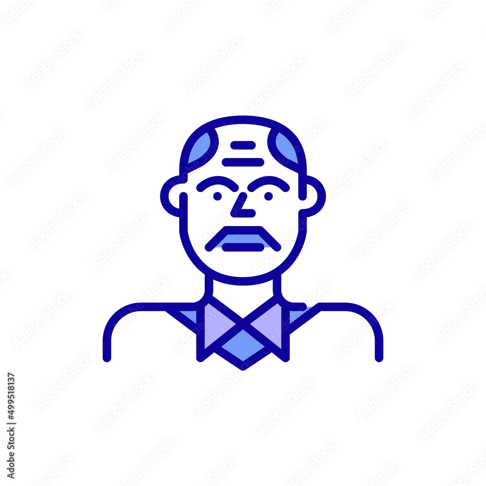 Working professional older man. Pixel perfect, editable stroke color icon Working professional older man. Pixel perfect, editable stroke color icon