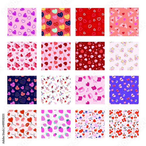 Set of Modern Valentine Patterns 