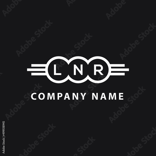 LNR letter logo design on black background. LNR  creative initials letter logo concept. LNR letter design. photo