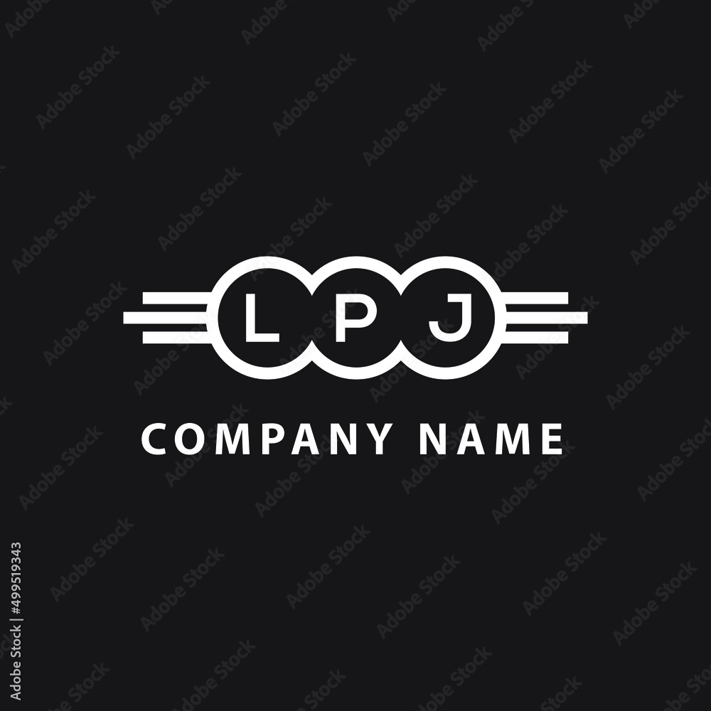 LPJ letter logo design on black background. LPJ creative initials letter logo concept. LPJ letter design. 