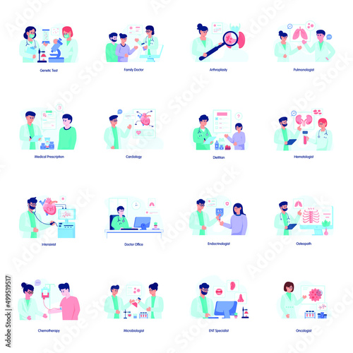 Trendy Flat Illustration of Doctors 