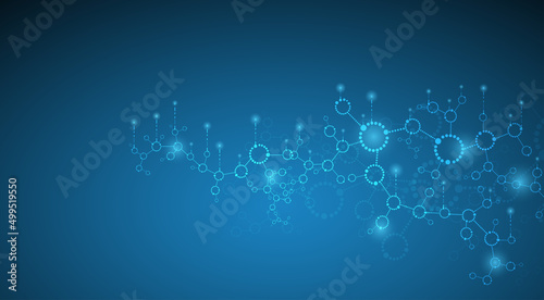 scientific concept of molecular structure connection glow circle medical background