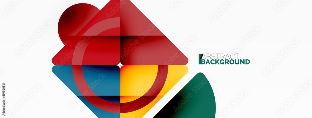 Creative geometric wallpaper. Minimal abstract background. Triangles and circles composition vector illustration for wallpaper banner background or landing page