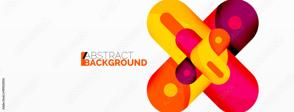 Naklejka premium Creative geometric wallpaper. Round arrow shape minimal geometric background. Techno business template for wallpaper, banner, background or landing