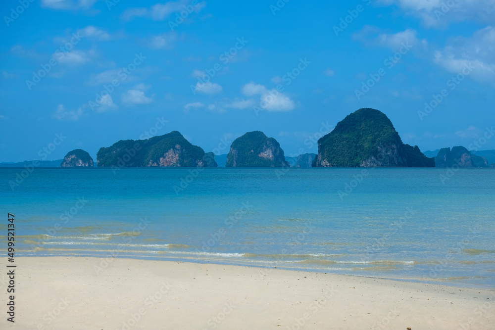 The view of Koh Hong or Hong Island from Tubkaak Beach, Krabi, Thailand in the sunny day. One of Thailand's most famous luxurious beach.