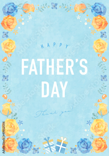 父の日のバラの花とプレゼントのベクターイラスト背景(art,flower,bloom,father,dad,daddy,card,celebration,wedding)