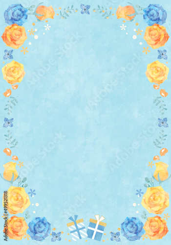 父の日のバラの花とプレゼントのベクターイラスト背景(art,flower,bloom,father,dad,daddy,card,celebration,wedding)