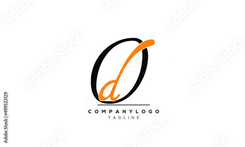 Alphabet letters Initials logo OD