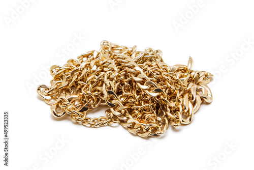 Gold chain on a white background