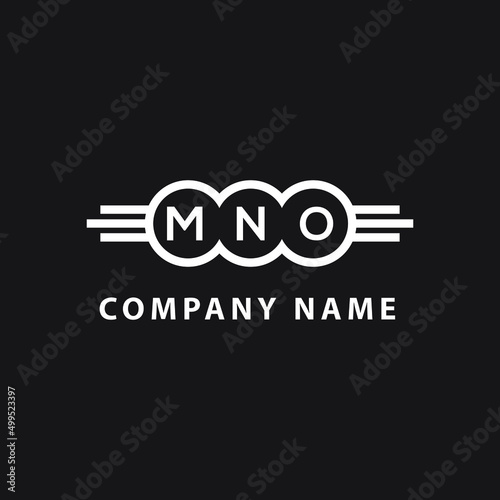 MNO letter logo design on black background. MNO  creative initials letter logo concept. MNO letter design.
 photo