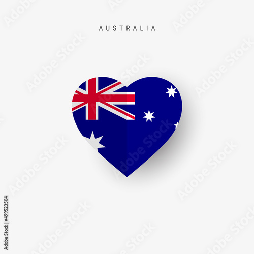 Free Download Australia heart shaped flag. Origami paper cut Australian national banner. 3D vector illustration isolated on white with soft shadow. - GFXLoad