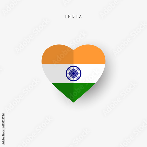 Free Download India heart shaped flag. Origami paper cut Indian national banner. 3D vector illustration isolated on white with soft shadow. - GFXLoad