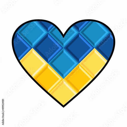 Ukrainian heart shaped flag for avatar