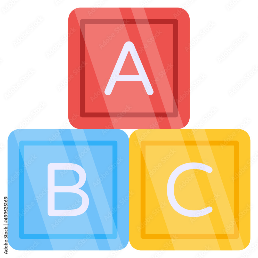 Editable outline design vector of abc blocks Editable outline design vector of abc blocks