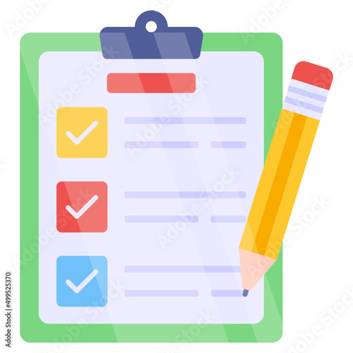 Linear design icon of checklist
