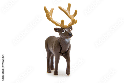 Fototapeta Naklejka Na Ścianę i Meble -  Toy deer on a white background