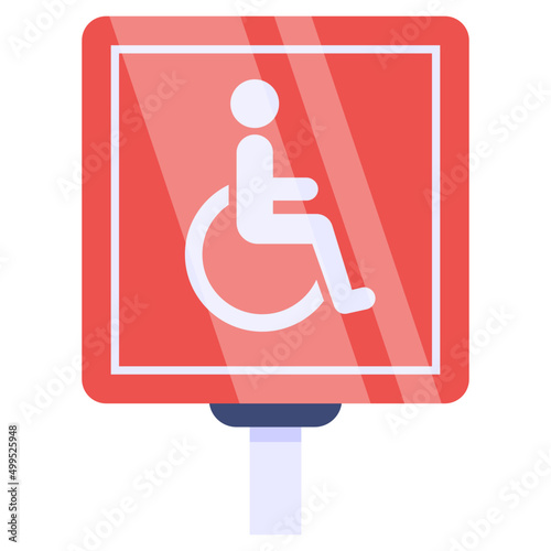 An editable design icon of handicap sign