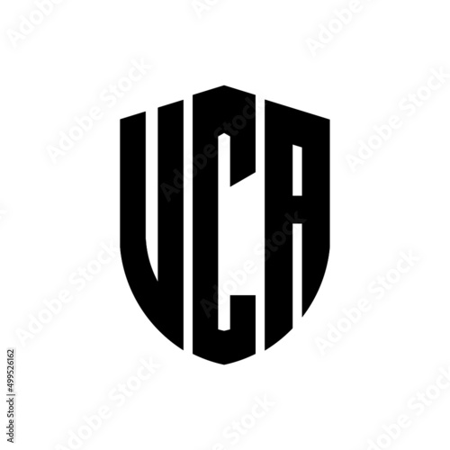 UCA letter logo design. UCA modern letter logo with black background. UCA creative  letter logo. simple and modern letter logo. vector logo modern alphabet font overlap style. Initial letters UCA  photo