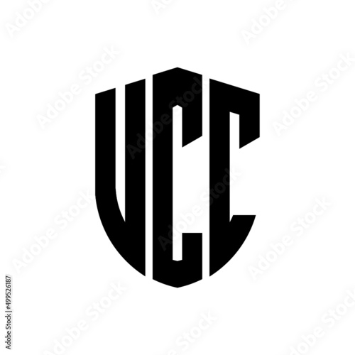 UCC letter logo design. UCC modern letter logo with black background. UCC creative  letter logo. simple and modern letter logo. vector logo modern alphabet font overlap style. Initial letters UCC  photo