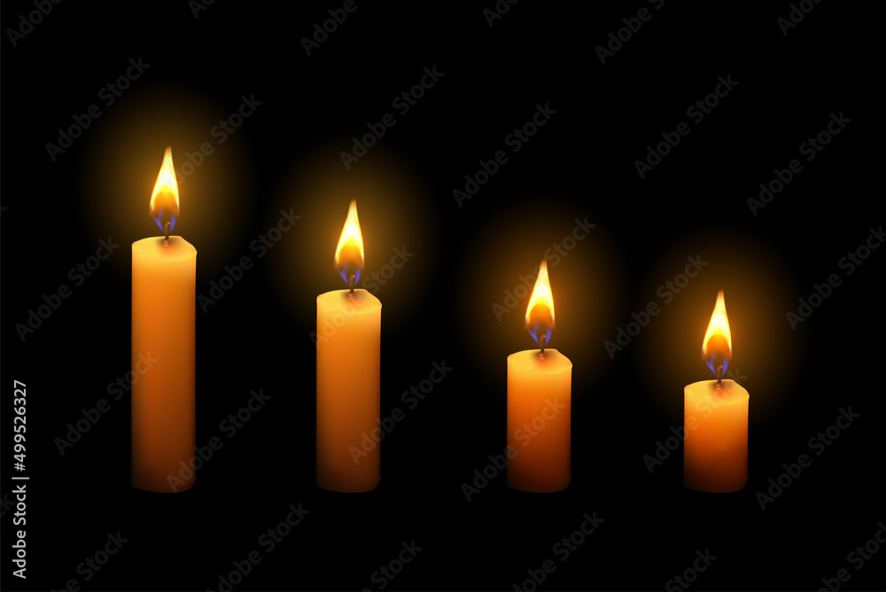 realistic candle in the night 3d vector render style realistic candle in the night 3d vector render style