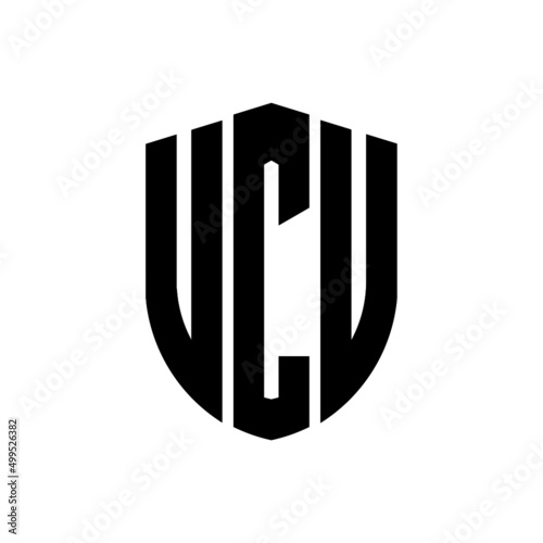 UCV letter logo design. UCV modern letter logo with black background. UCV creative  letter logo. simple and modern letter logo. vector logo modern alphabet font overlap style. Initial letters UCV  photo
