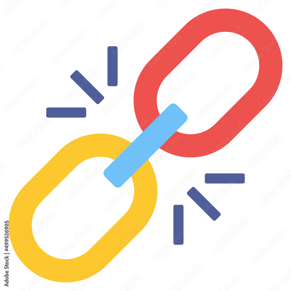 An icon design of broken link