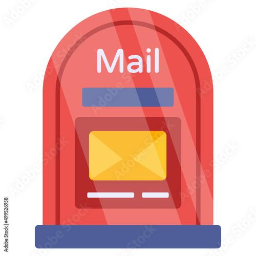 Conceptual flat design icon of mailbox