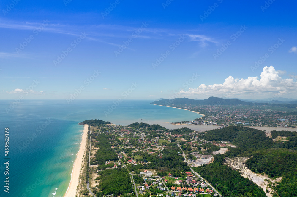 Fototapeta premium Aerial view of beach in Asia
