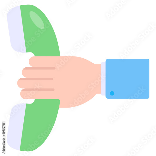 Flat design icon of phone call