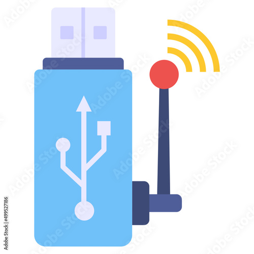 Usb dongle icon, editable vector