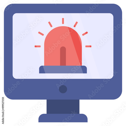 Revolving red light icon, vector design of siren