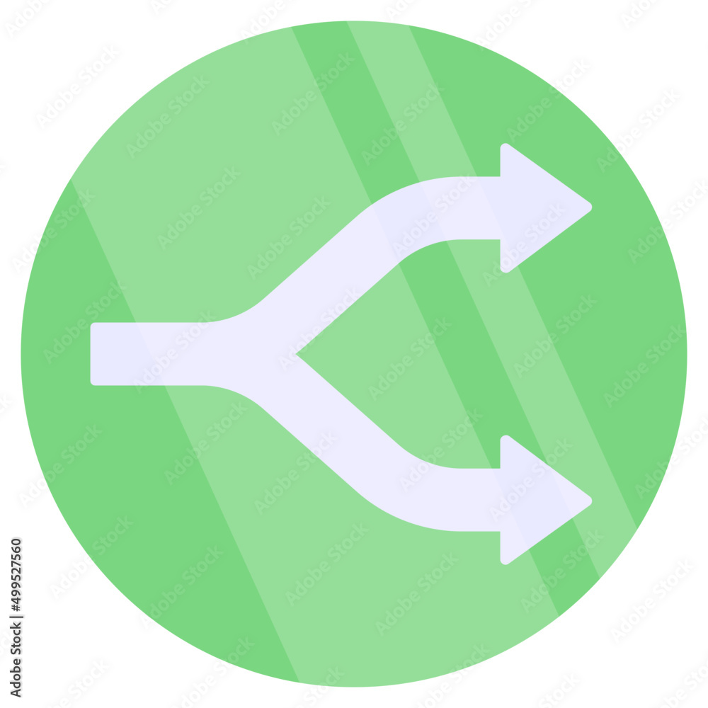 Modern style icon of split right arrows Modern style icon of split right arrows