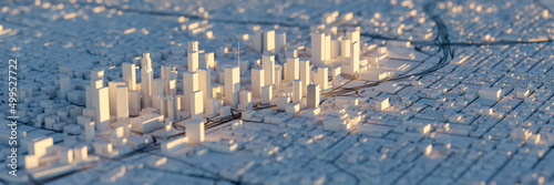 Los Angeles downtown 3D miniature model. 3D render. photo