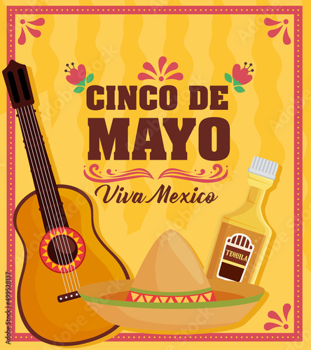 cinco de mayo lettering postcard