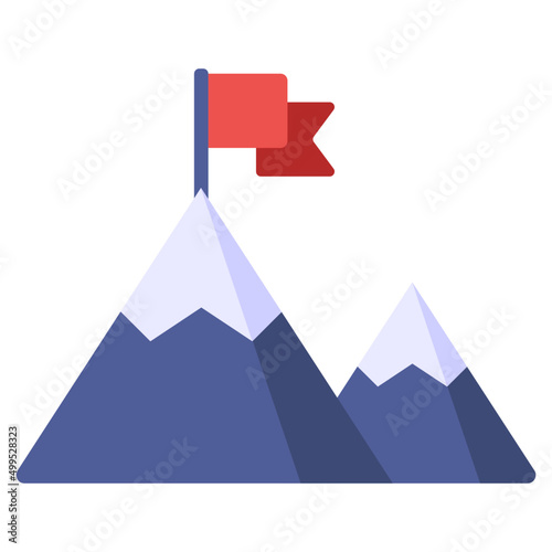 Conceptual flat design icon of mission accomplished